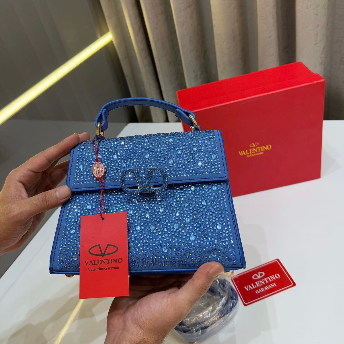 VALENTINO BLUE CRYSTAL BAG