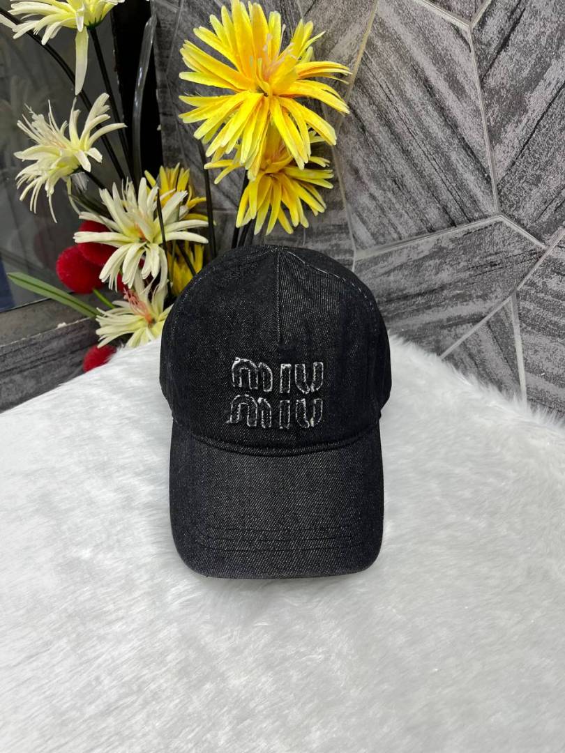 Miu_Miu_Black_Denim_Premium_Unisex_Cap_With_Safety_Box