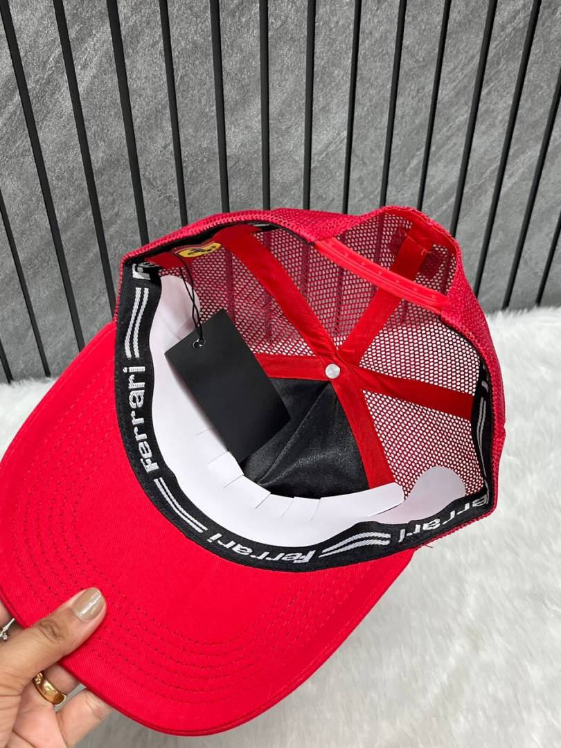 Ferrari F1 Net Front Logo Red Premium Unisex Cap (With Safety Box)