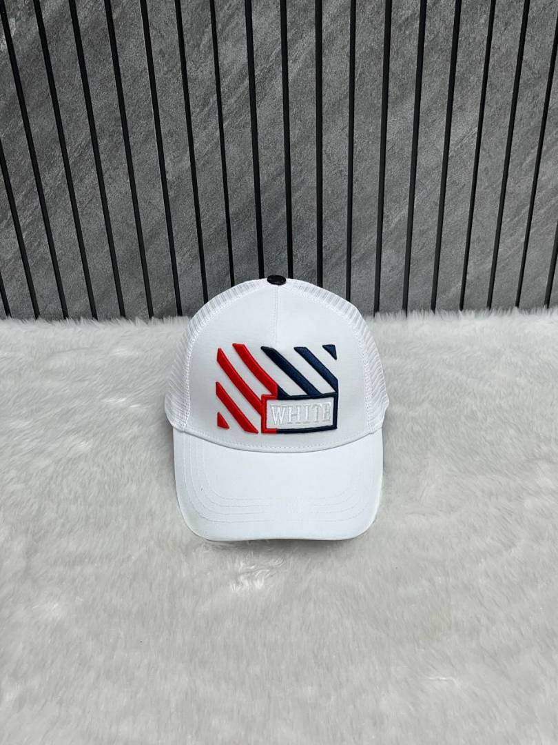 Off_White_Front_Logo_White_Net_Premium_Unisex_Cap_With_Safety_Box