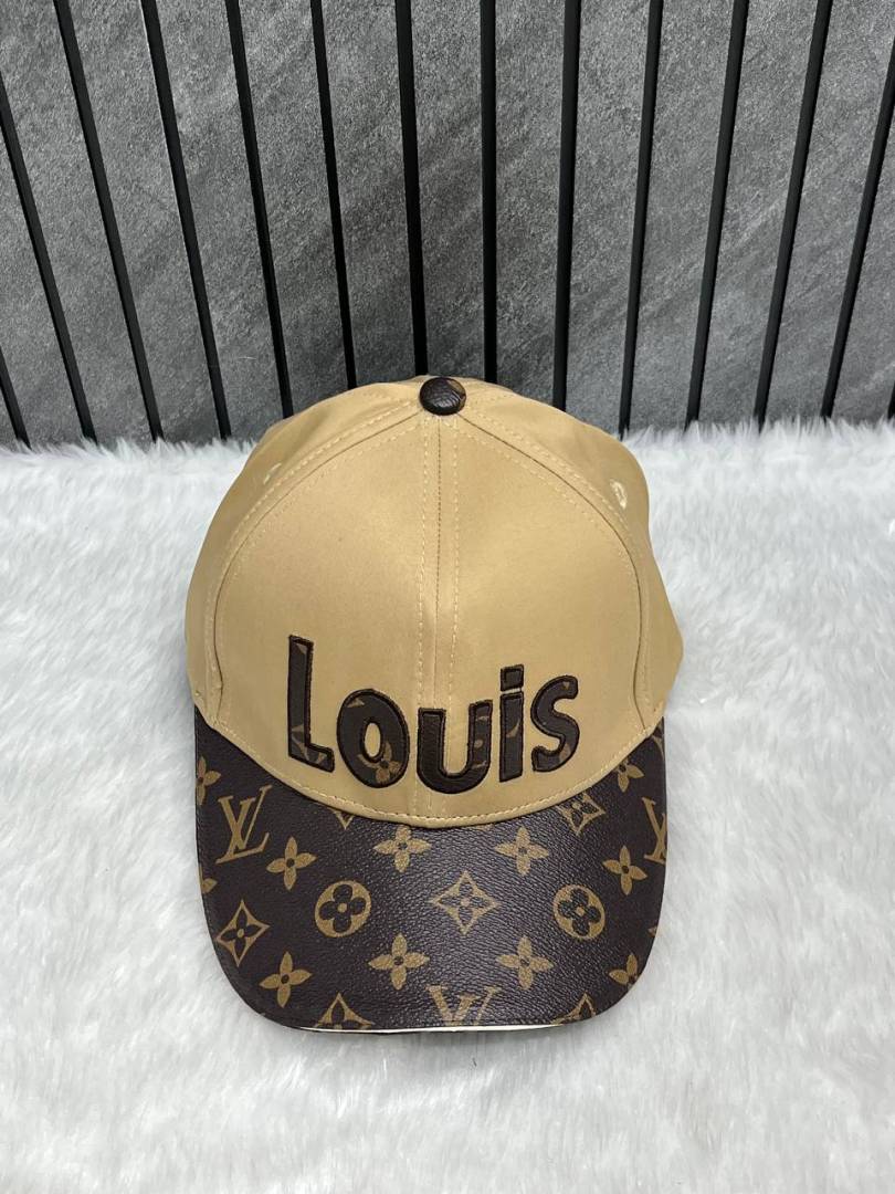 Louis_Vuitton_Flower_Monogram_Front_Logo_Beige_Premium_Unisex_Cap_With_Safety_Box