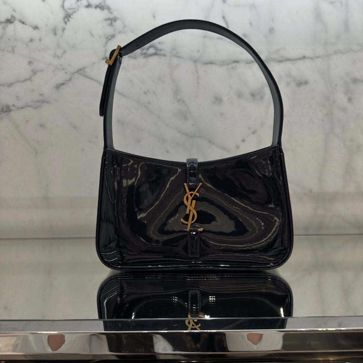 YSL Hobo Patent Leather Bag
