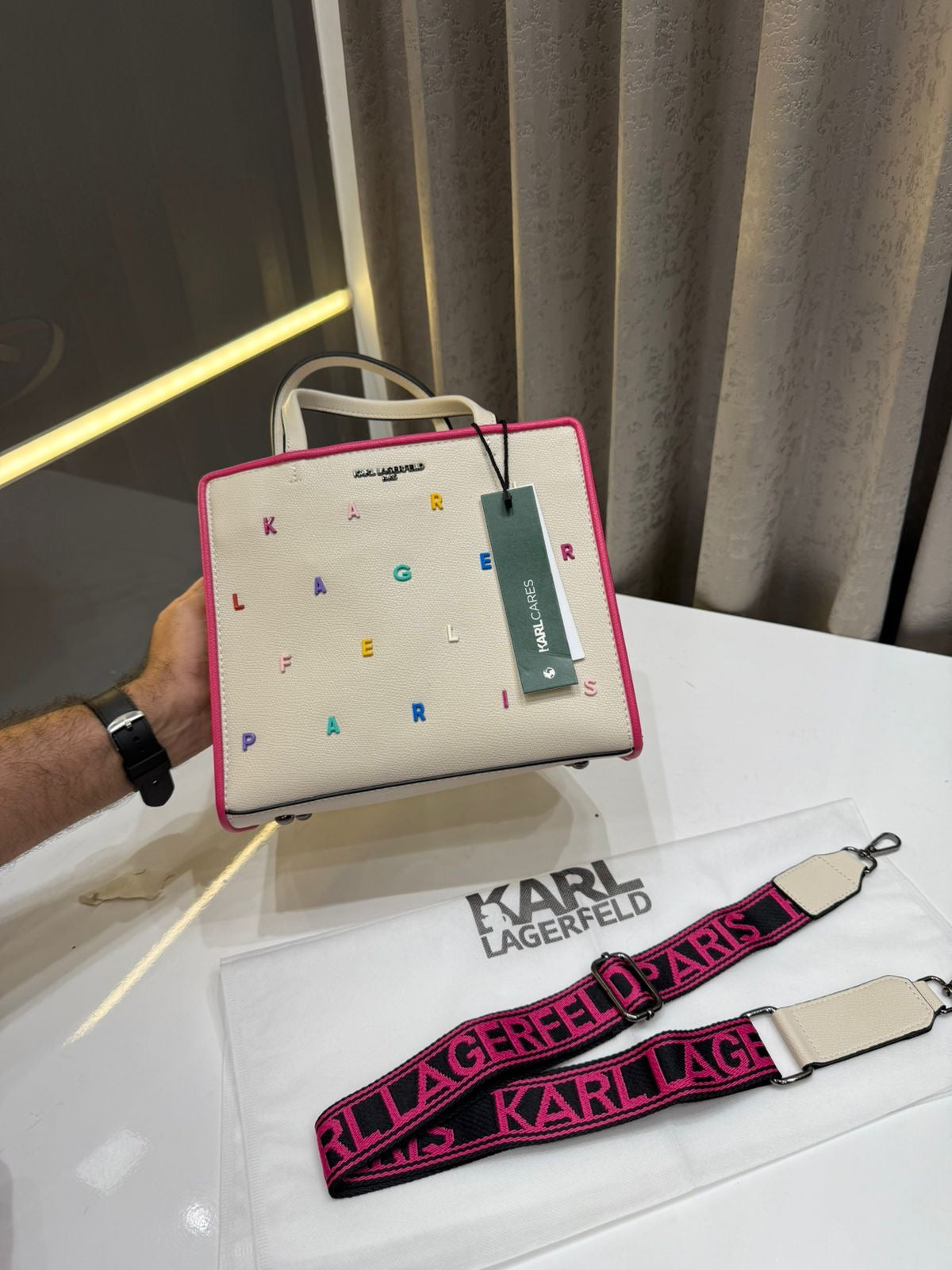 Karl Lagerfield White Bag
