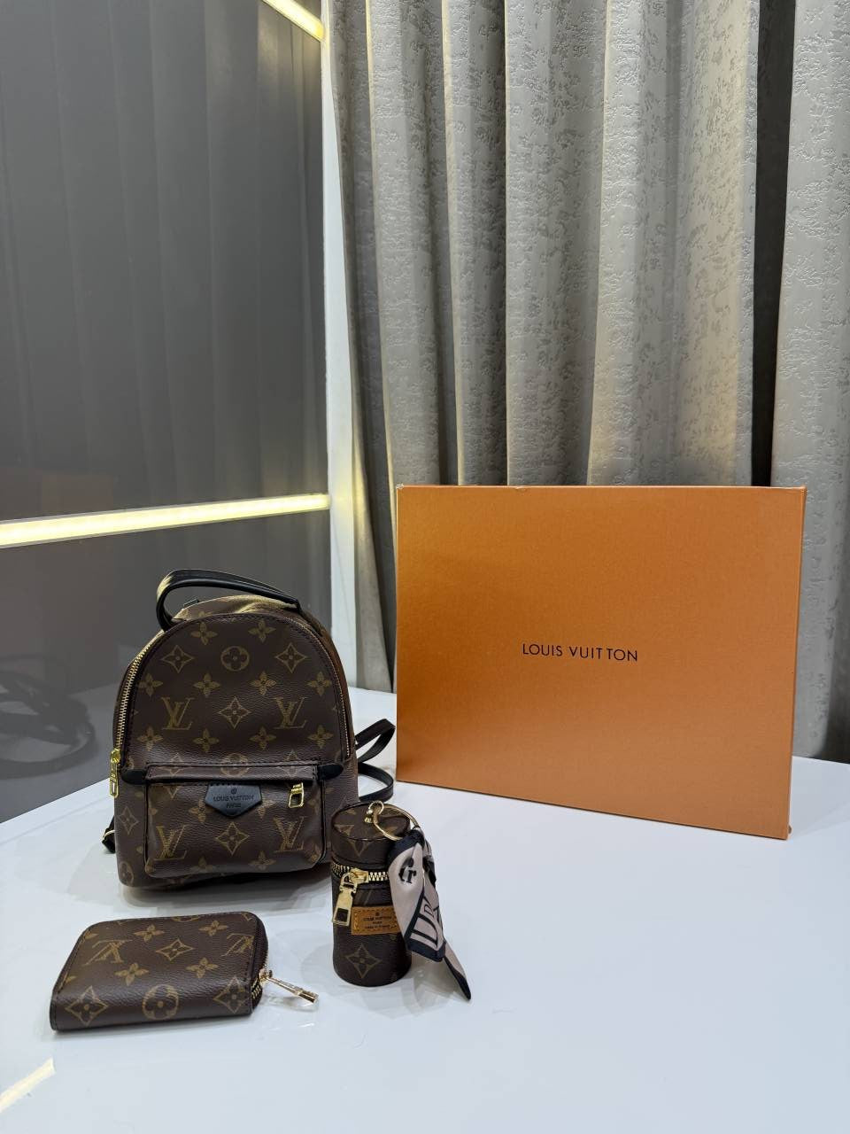 louis vuitton backpack box LOUIS VUITTON BROWN PREMIUM GIFT SET BAGPACK WITH OG BOX & PACKING –  Superstore Club