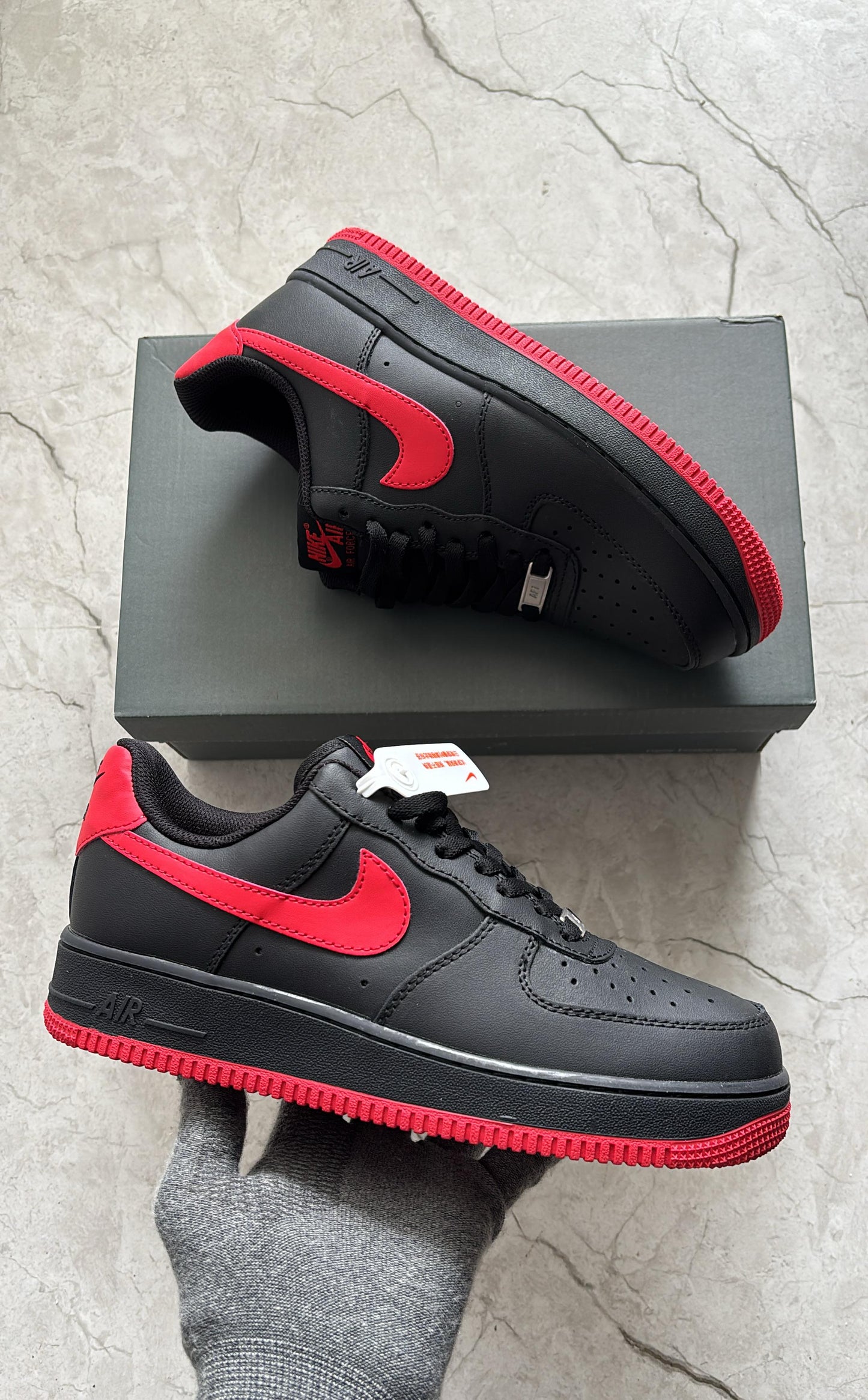 Nike airforce black red university