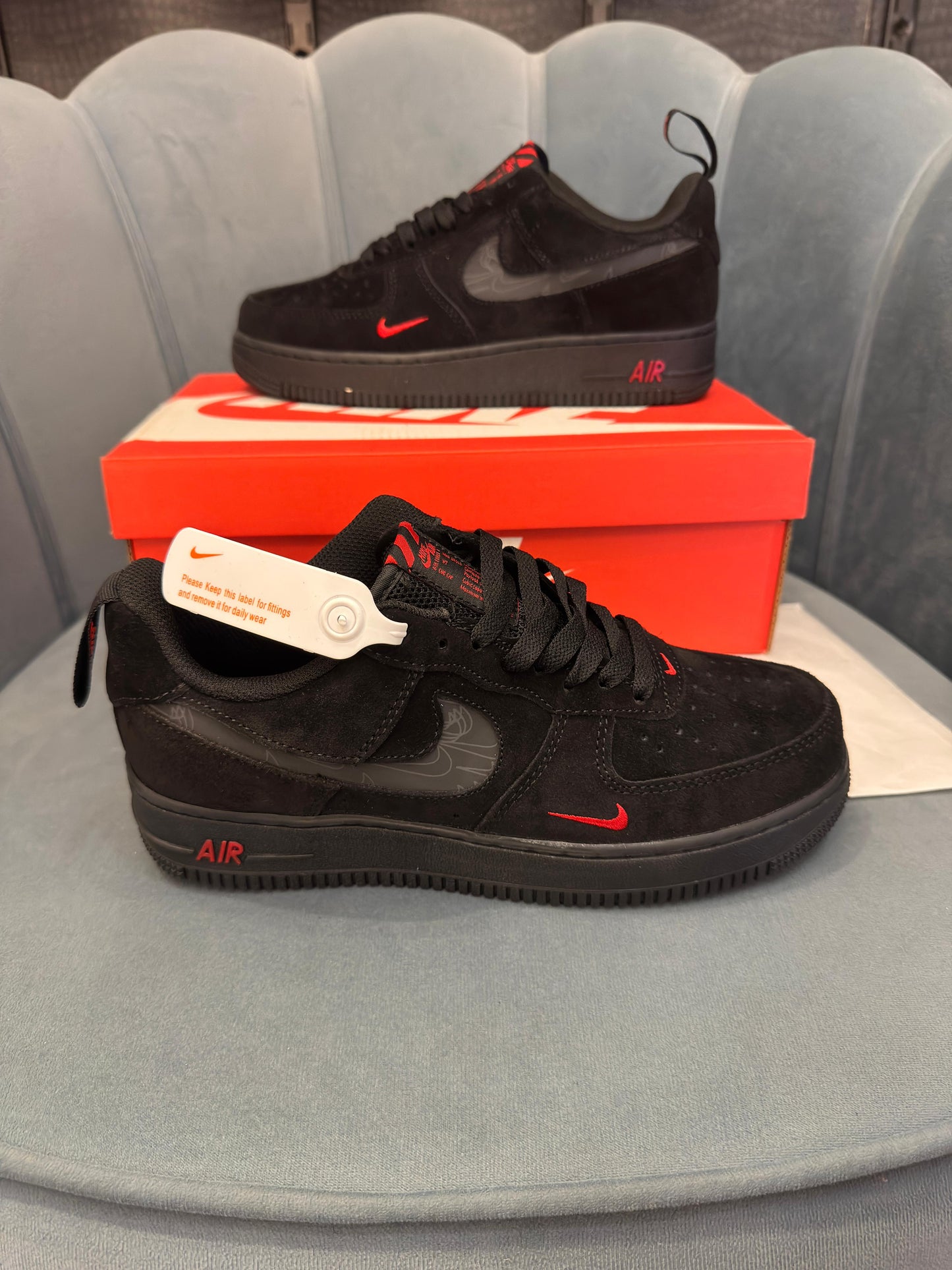 Nike airforce 1 cool black reflective