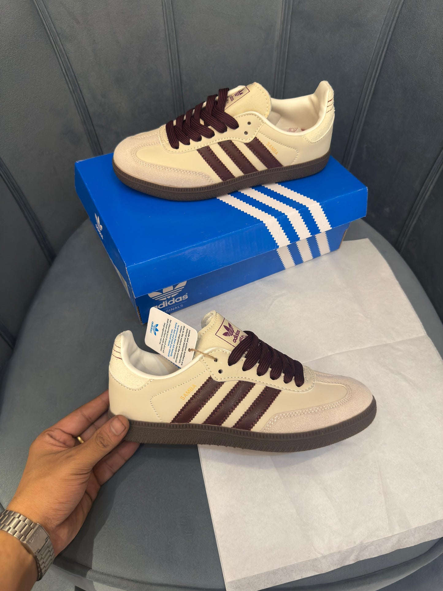 Adidas originals samba white maroon