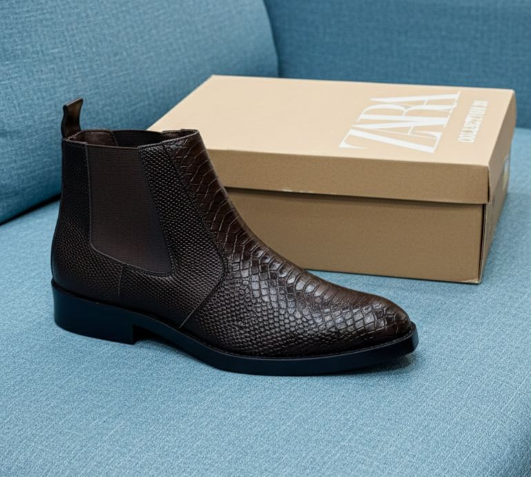 Zara croco chelsea boots