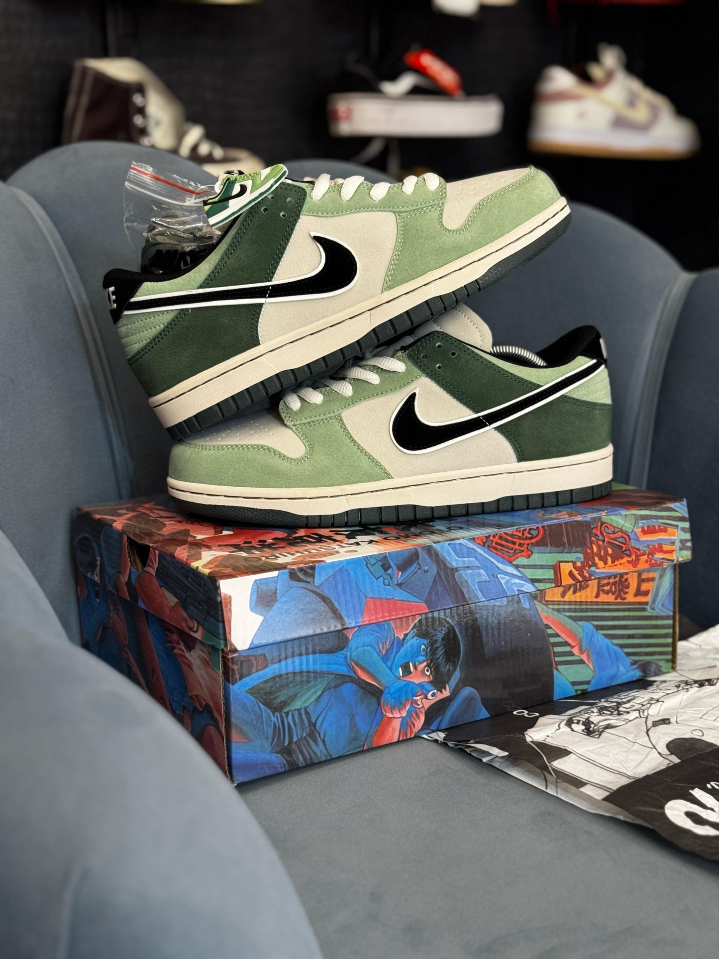 Nike sb dunk otomo ost green black