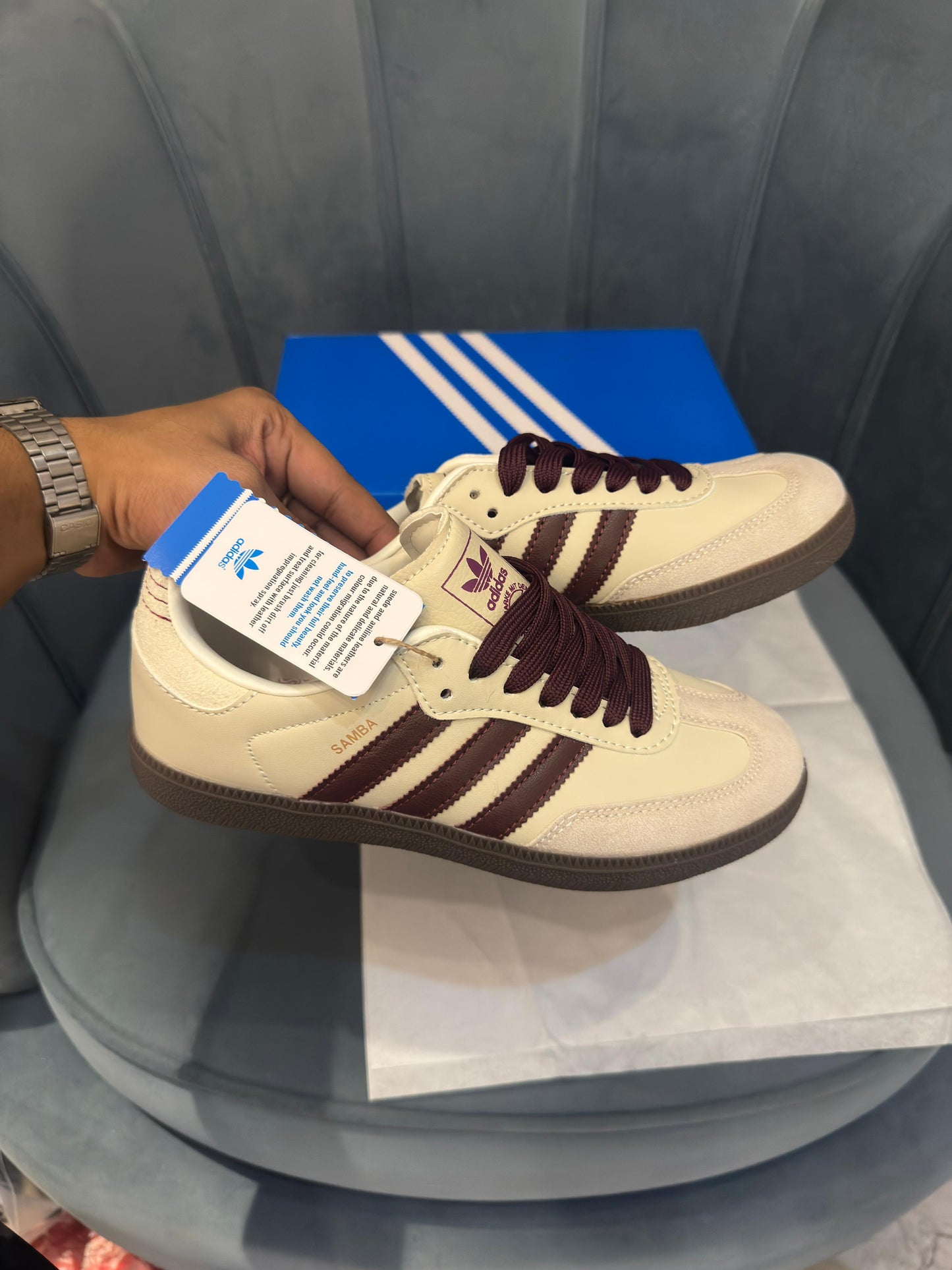 Adidas originals samba white maroon