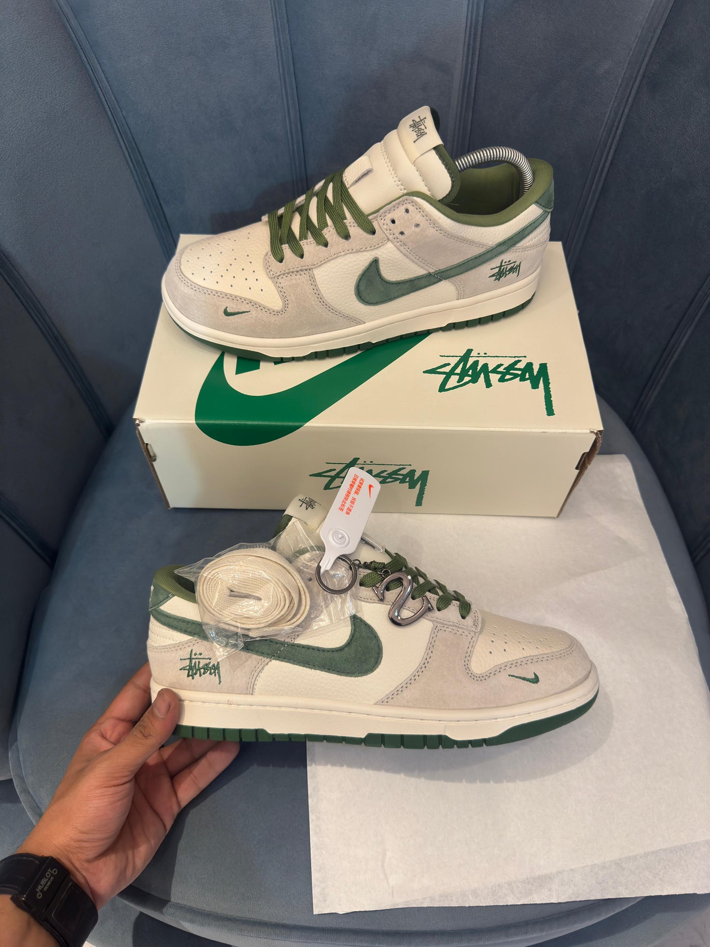Nike sb dunk stussy green s