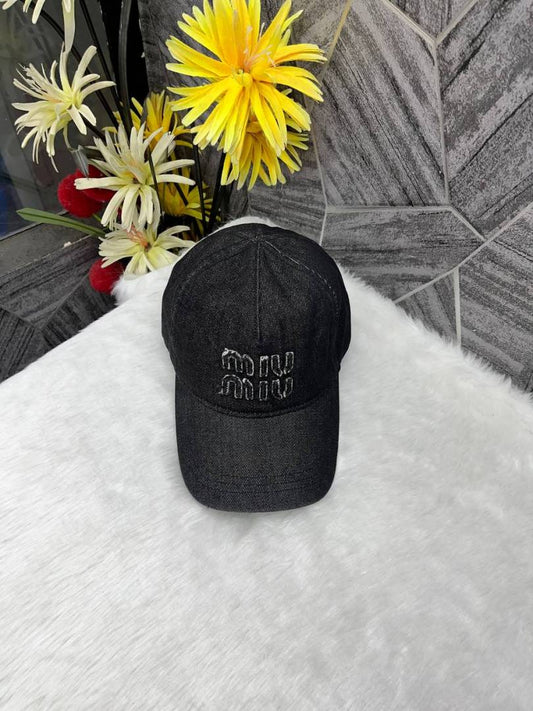 Miu_Miu_Black_Denim_Premium_Unisex_Cap_With_Safety_Box