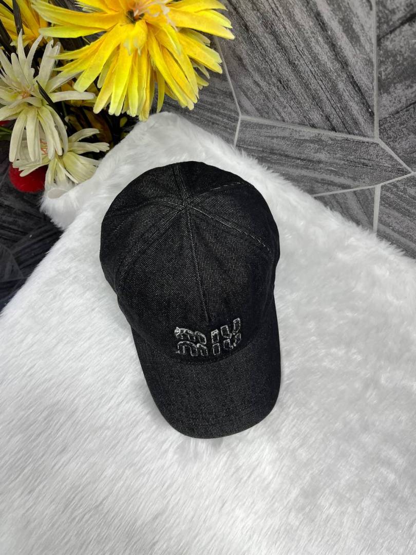 Miu_Miu_Black_Denim_Premium_Unisex_Cap_With_Safety_Box
