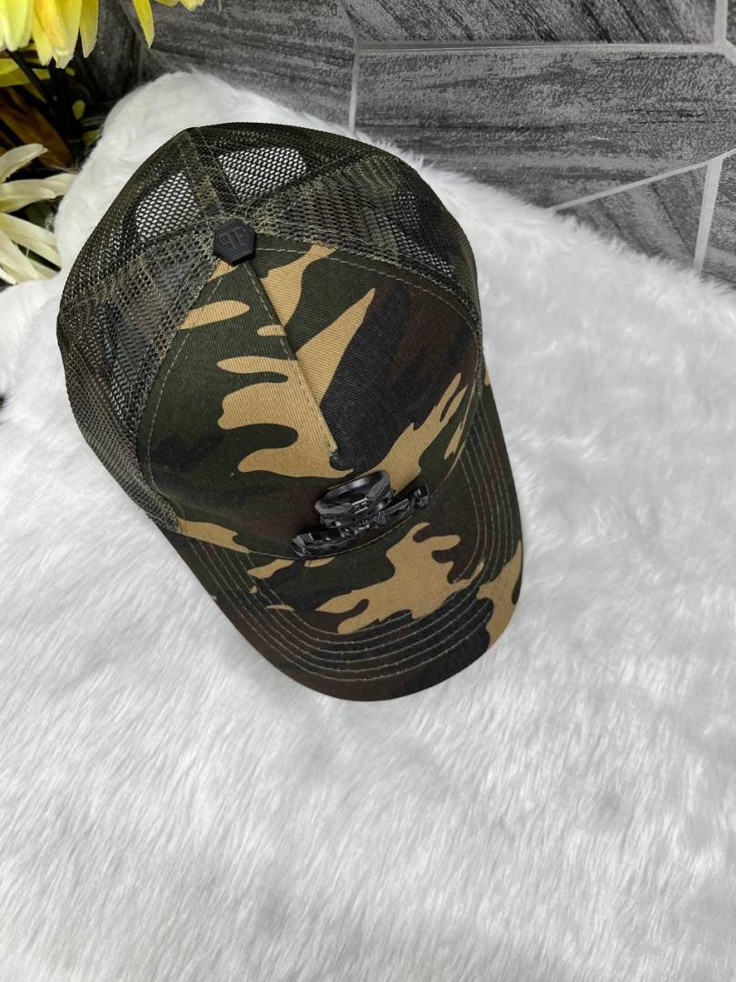 Philipp Plein Camouflage Front Skull Logo Premium Unisex Cap With Safety Box