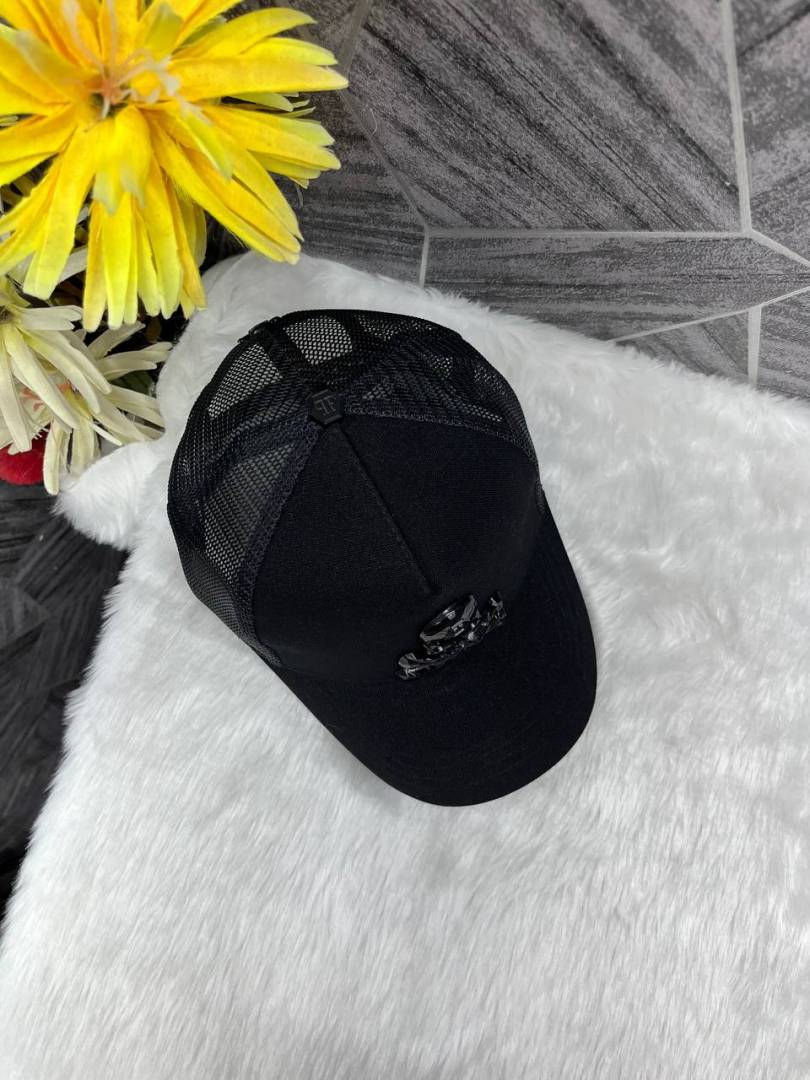 Philipp Plein All Black Front Skull Logo Premium Unisex Cap With Safety Box