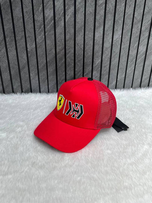 Ferrari F1 Net Front Logo Red Premium Unisex Cap (With Safety Box)