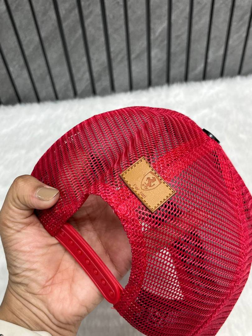 Ferrari F1 Net Front Logo Red Premium Unisex Cap (With Safety Box)