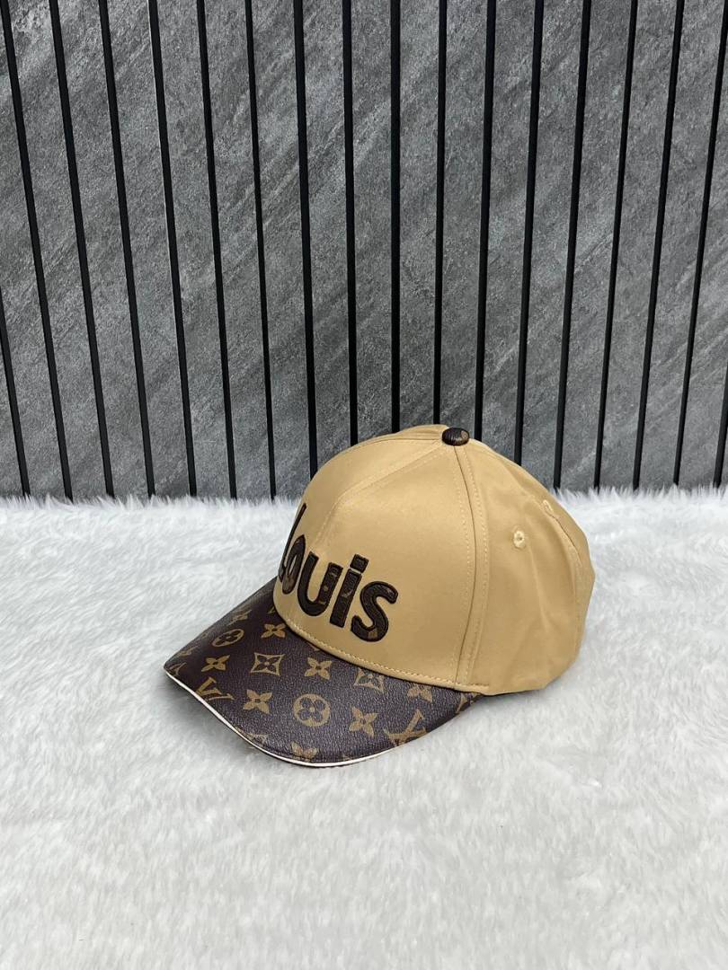 Louis_Vuitton_Flower_Monogram_Front_Logo_Beige_Premium_Unisex_Cap_With_Safety_Box