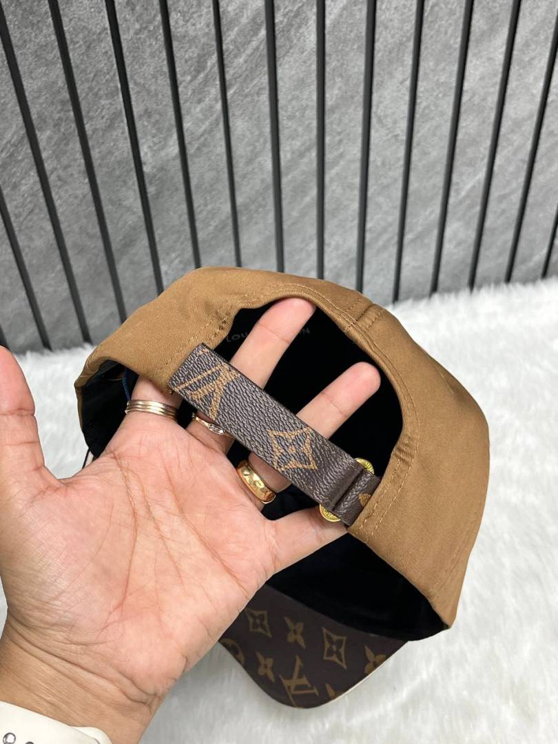 Louis_Vuitton_Flower_Monogram_Front_Logo_Brown_Premium_Unisex_Cap_With_Safety_Box