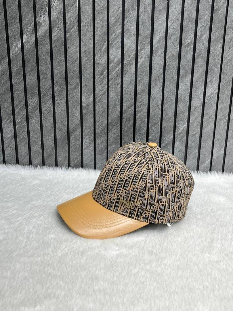 Dior_All_Brown_Monogram_Premium_Small_Side_Logo_Leather_Unisex_Cap_With_Safety_Box
