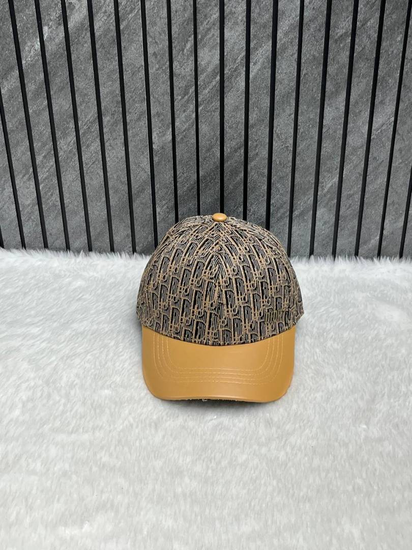 Dior_All_Brown_Monogram_Premium_Small_Side_Logo_Leather_Unisex_Cap_With_Safety_Box