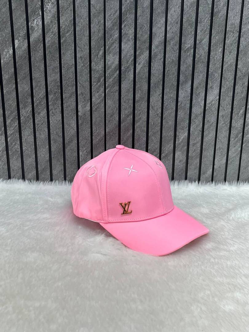 Louis_Vuitton_Nylon_Pink_Small_Side_Logo_Flower_Top_Premium_Unisex_Cap_With_Safety_Box