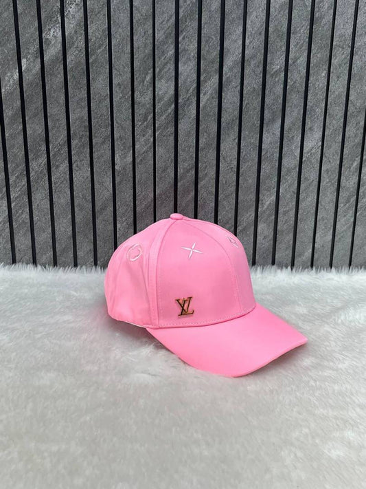 Louis_Vuitton_Nylon_Pink_Small_Side_Logo_Flower_Top_Premium_Unisex_Cap_With_Safety_Box