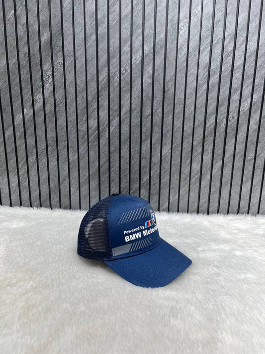 Bmw Motorsport Navy Blue Sports Premium Unisex Trucket Hat With Safety Box