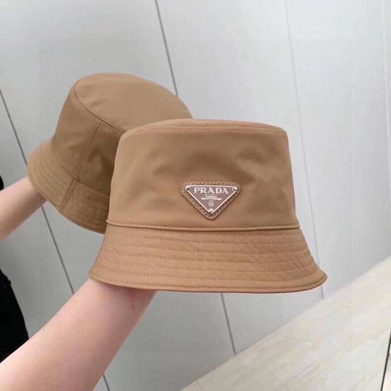 Prada_Nylon_Premium_Unisex_Beige_Bucket_Hat_With_Safety_Box