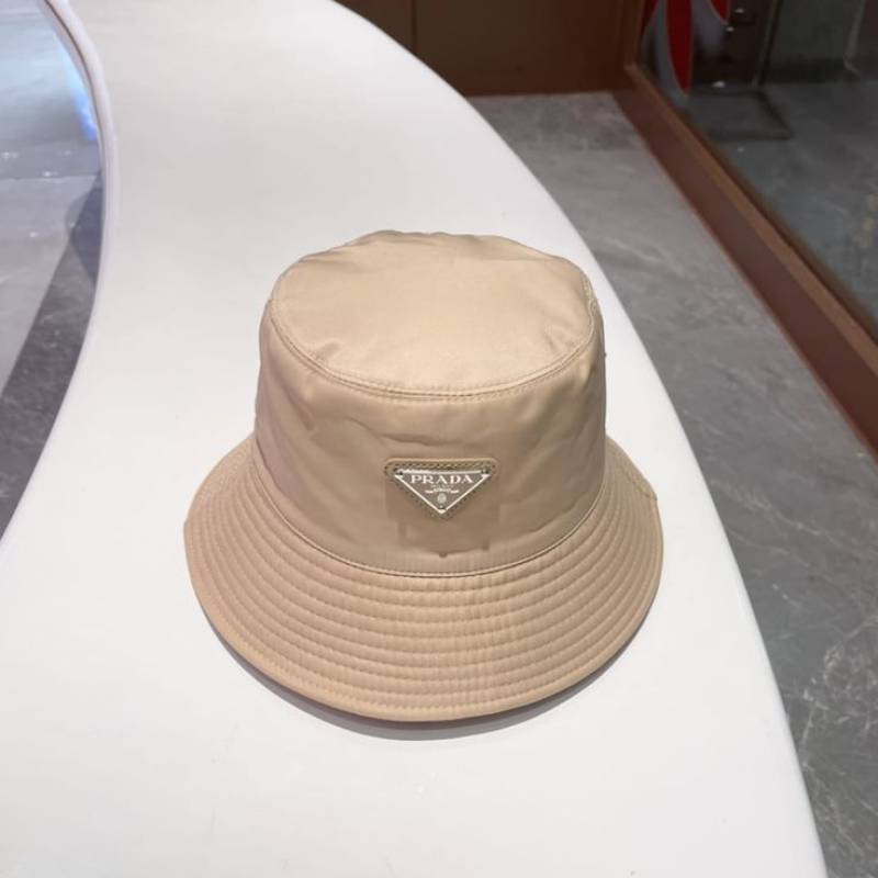 Prada_Nylon_Premium_Unisex_Beige_Bucket_Hat_With_Safety_Box