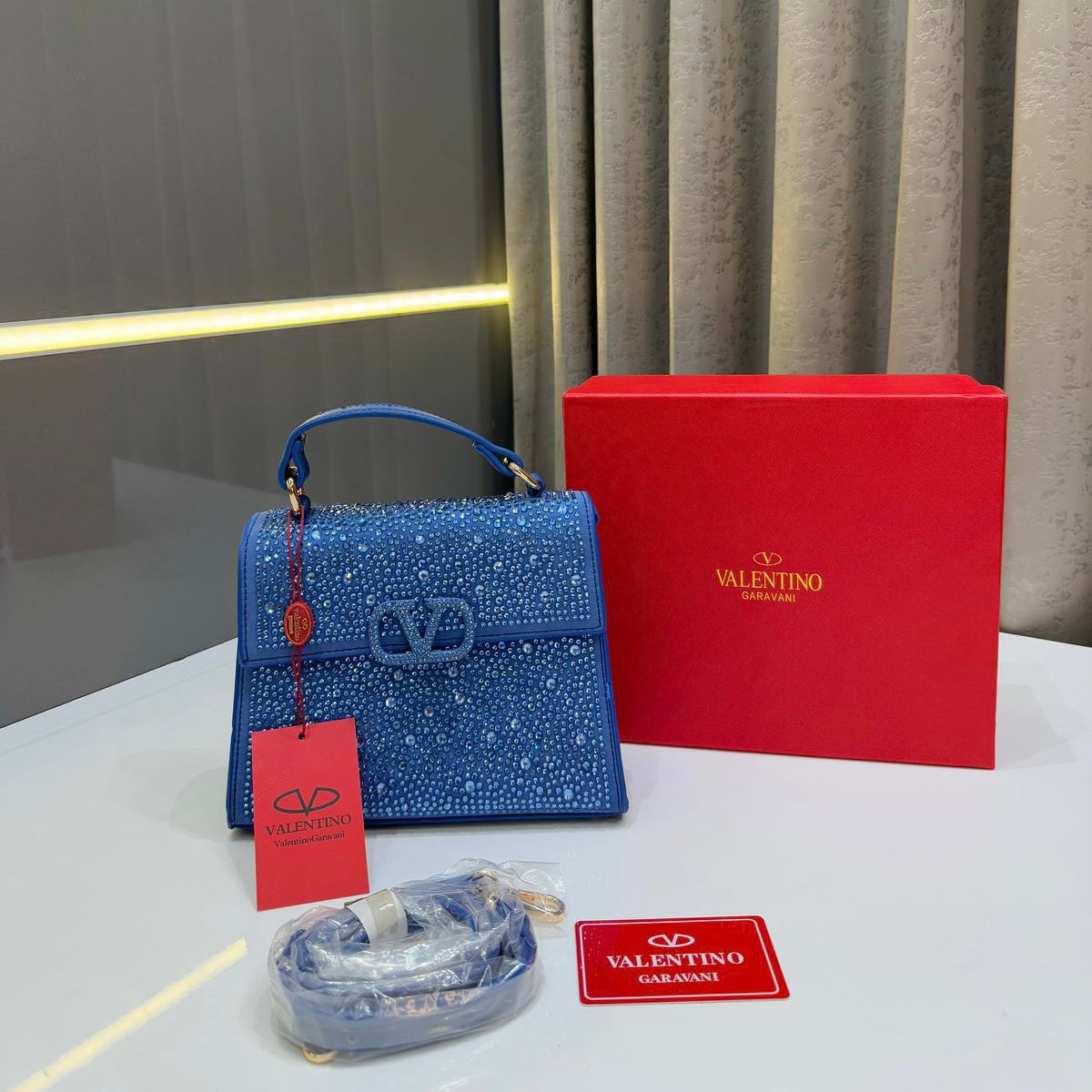VALENTINO BLUE CRYSTAL BAG