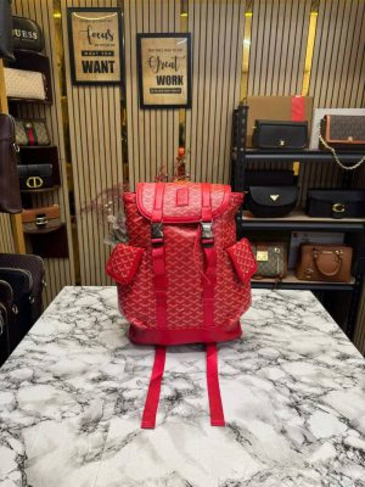Goyard Alpin Backpack In Goyardian Pattern Premium Quality (Red)