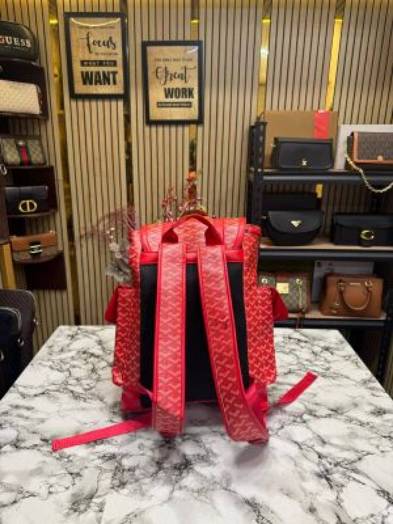 Goyard Alpin Backpack In Goyardian Pattern Premium Quality (Red)