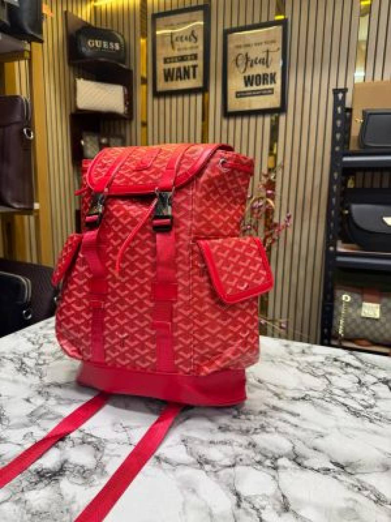 Goyard Alpin Backpack In Goyardian Pattern Premium Quality (Red)