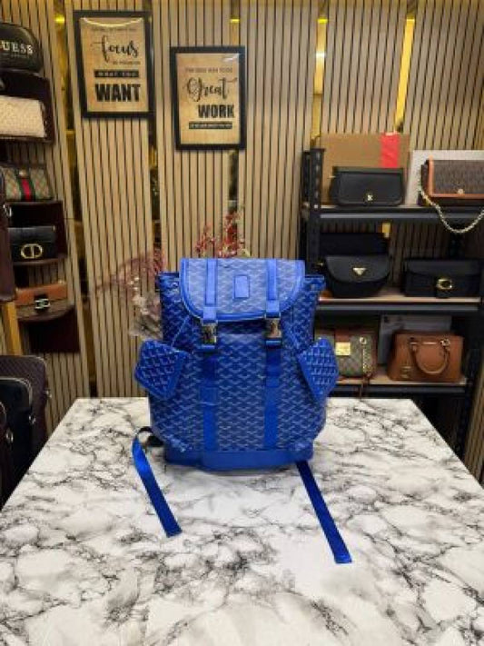 Goyard Alpin Backpack In Goyardian Pattern Premium Quality ( blue )