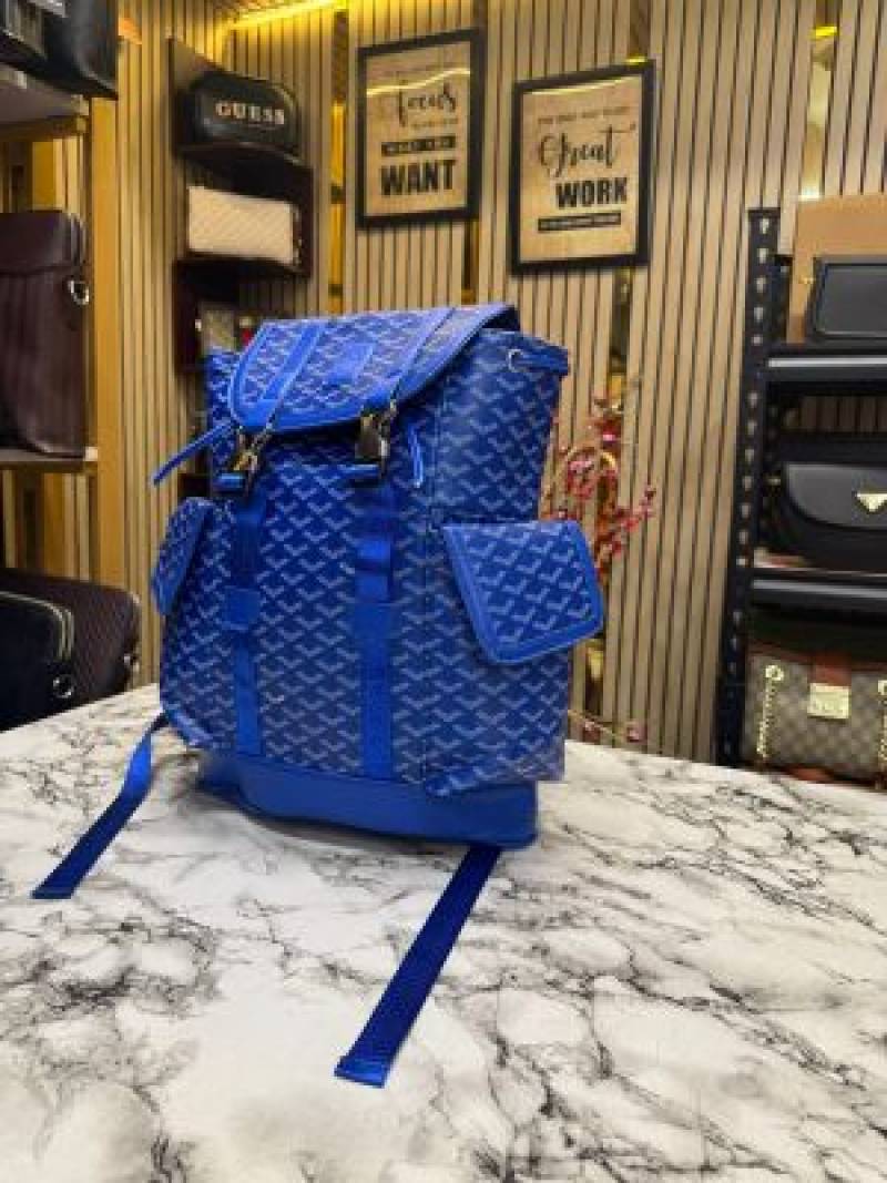 Goyard Alpin Backpack In Goyardian Pattern Premium Quality ( blue )