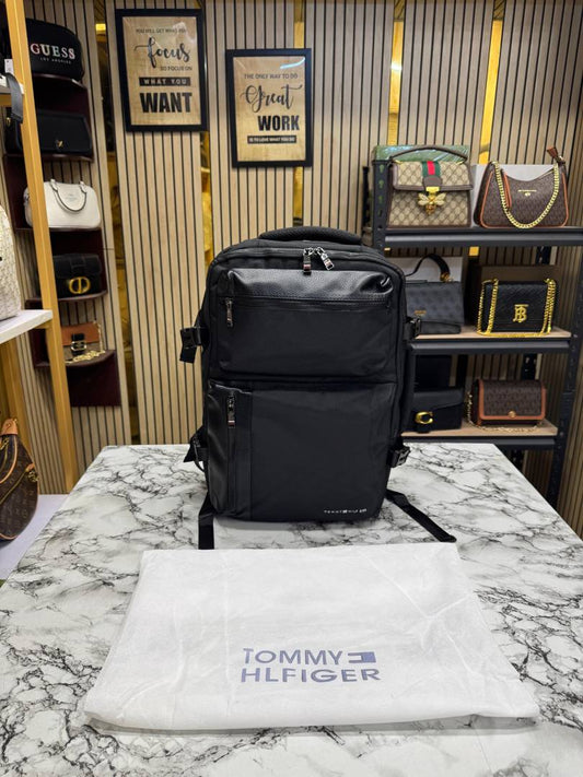 Tommy_Hilfiger Premium Quality Backpack Unisex Article With Dust Bag (26892-Black)