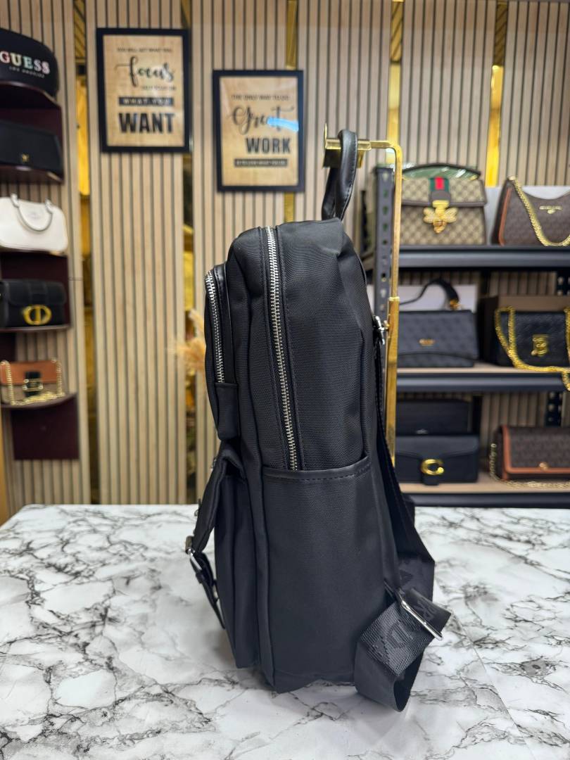 Prada Saffiano Re-Nylon Unisex Backpack (2022-Black)