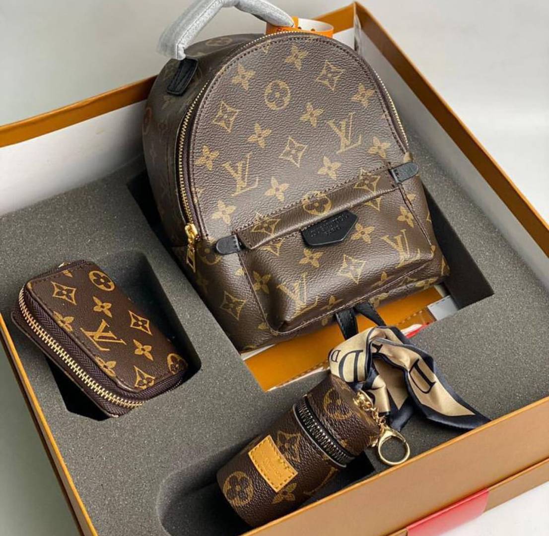 LOUIS VUITTON BROWN PREMIUM GIFT SET BAGPACK WITH OG BOX & PACKING