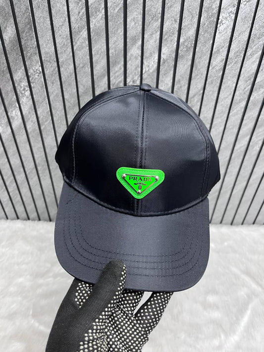 Prada_Re_Edition_Nylon_Black_Green_Front_Logo_Premium_Unisex_Cap_(With_Safety_Box)