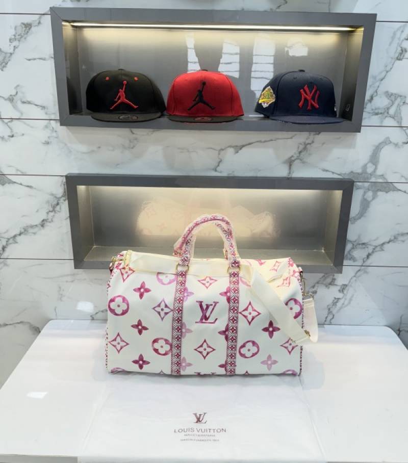 Louis Vuitton White Limited Edition Monogram Premium Travel Duffel Bag