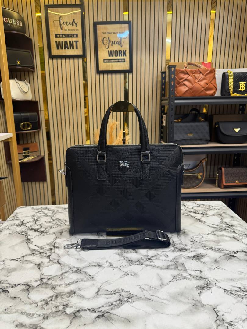 Burberry Checks Premium Quality Laptop Bag With Strap