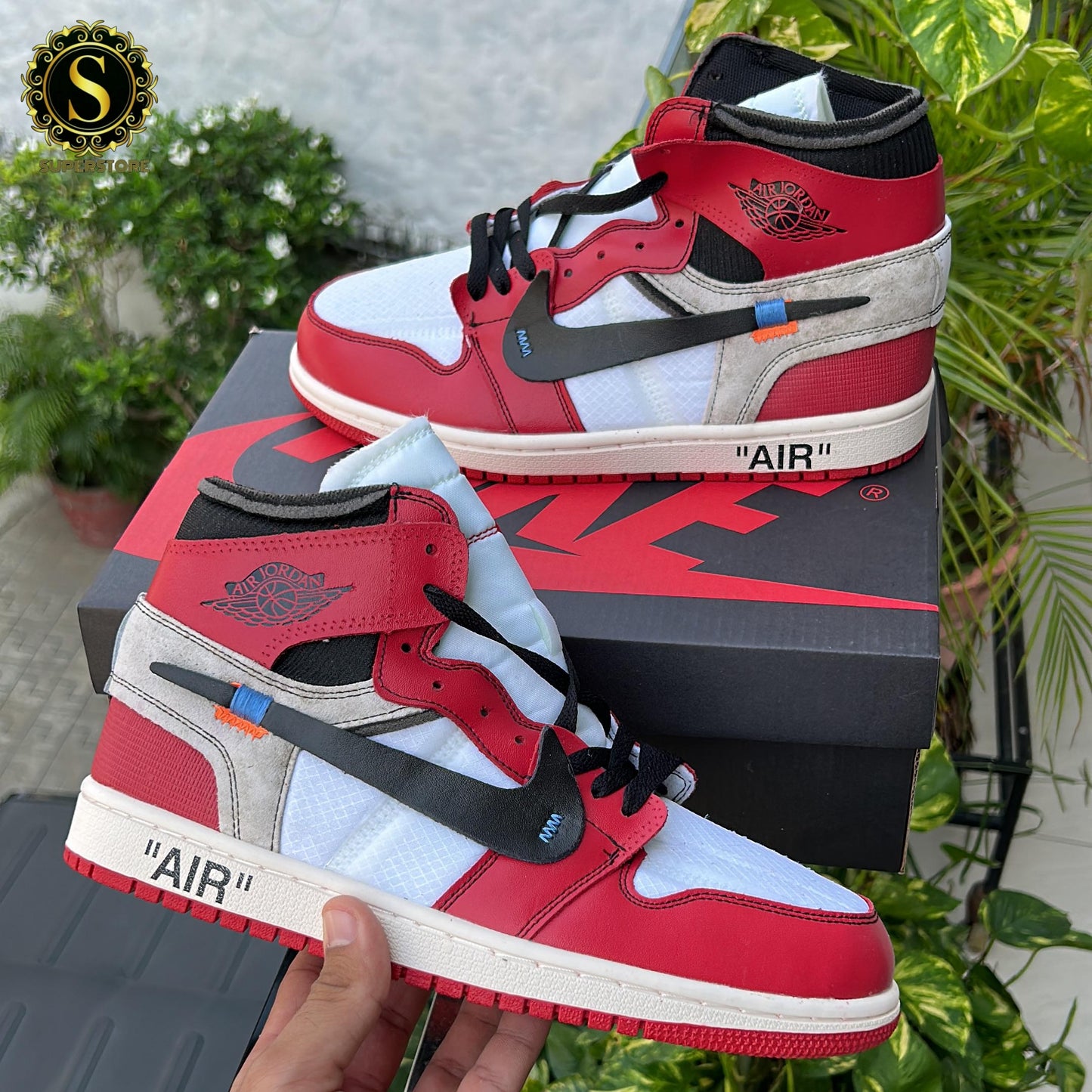 Nike air jordan 1 high off-white chicago red