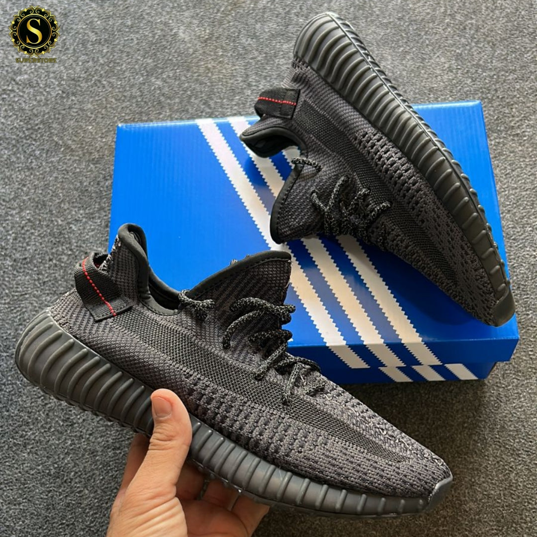 Adidas yeezy v2 350 black reflective lace