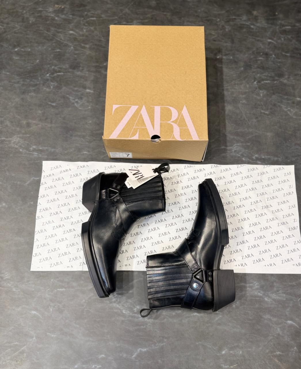 Zara cowboy leather boots