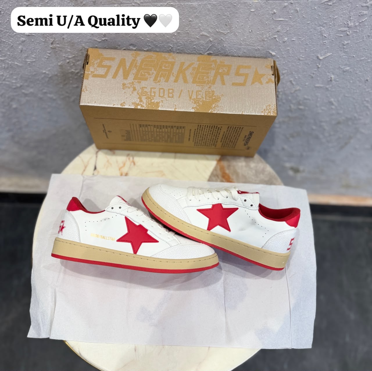 Golden goose ball star white red