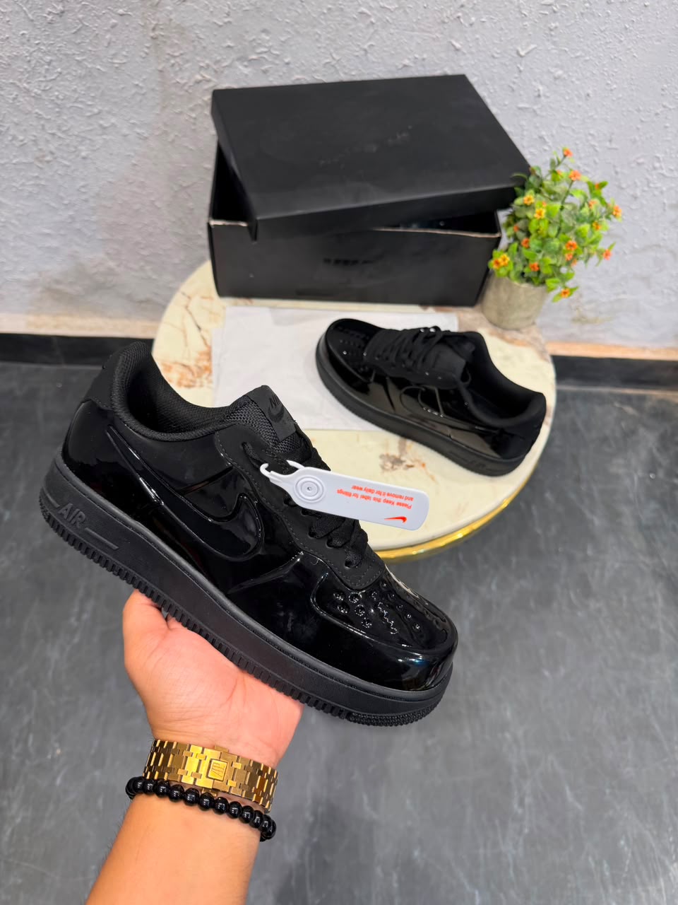 Nike airforce 1 patent triple black