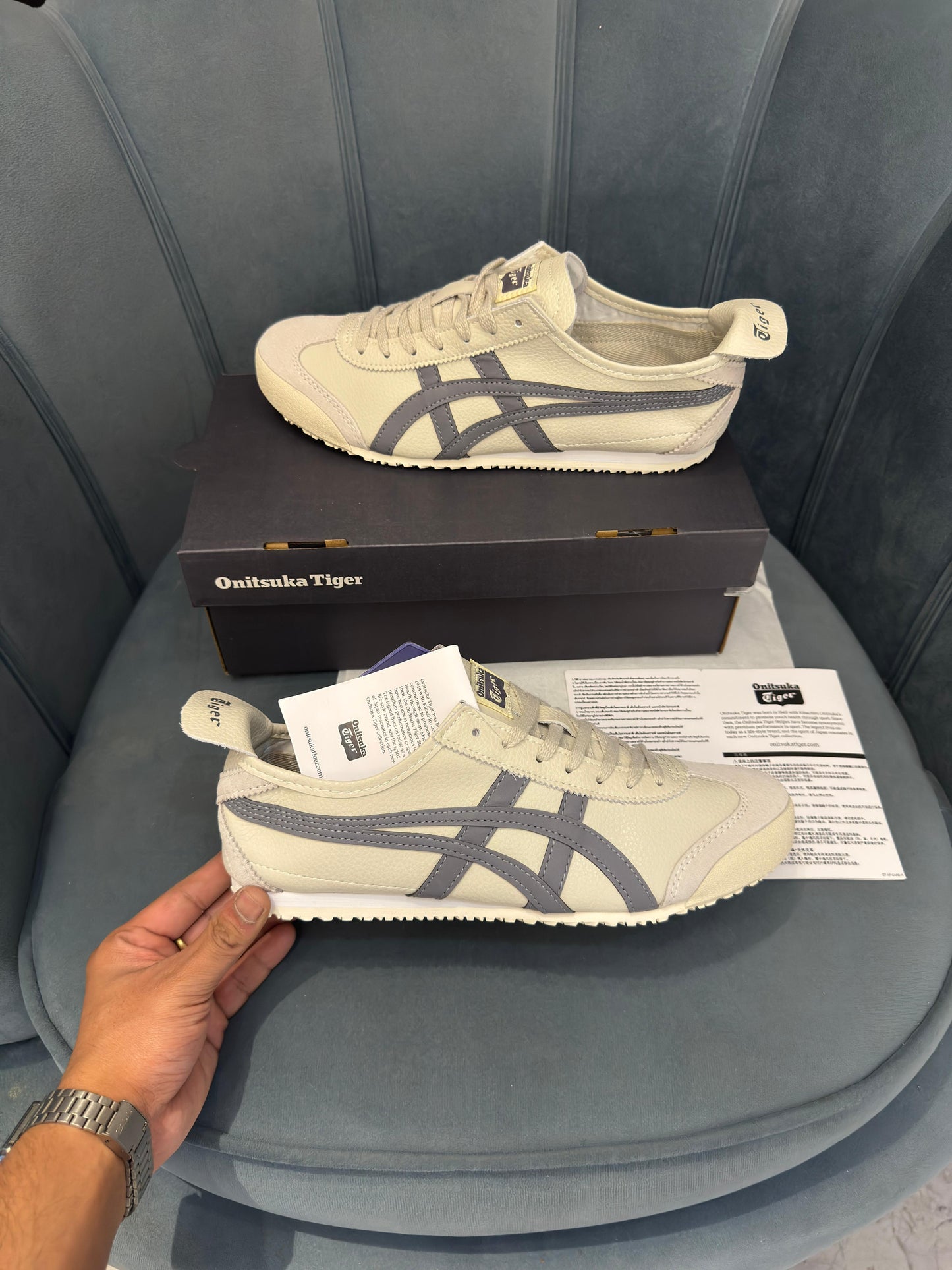 Onitsuka tiger leather mexico 66 grey