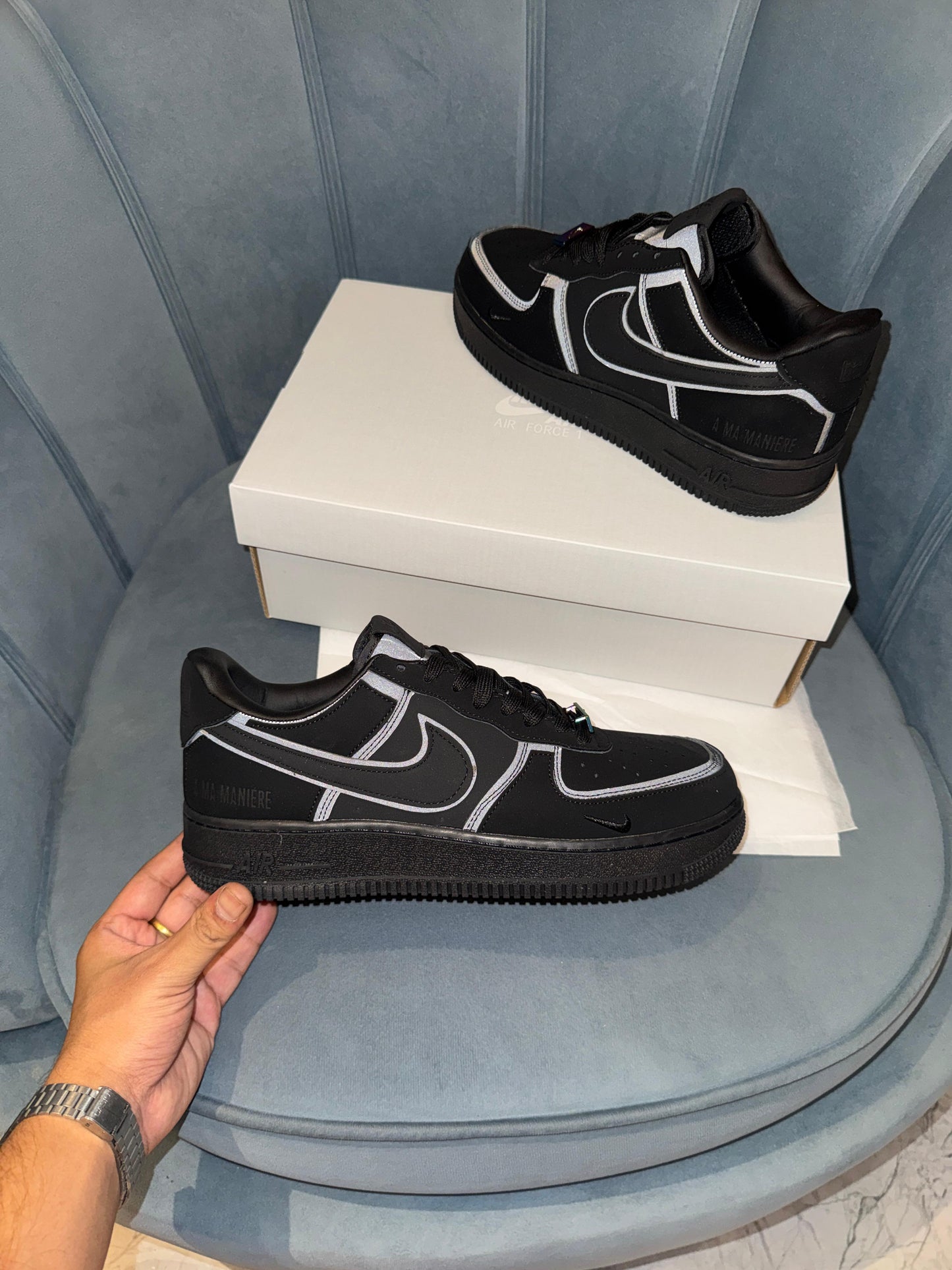 Nike airforce 1 low black ma maniere
