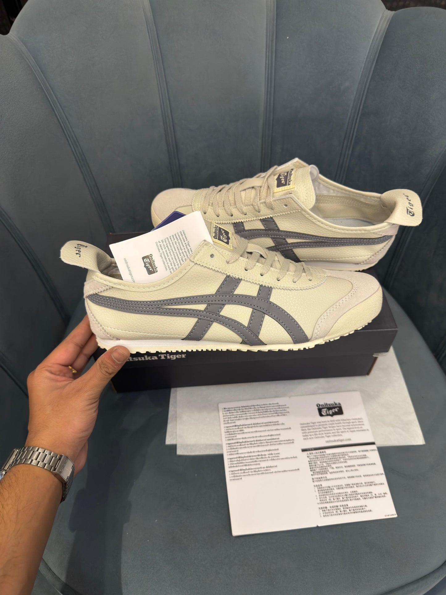 Onitsuka tiger leather mexico 66 grey